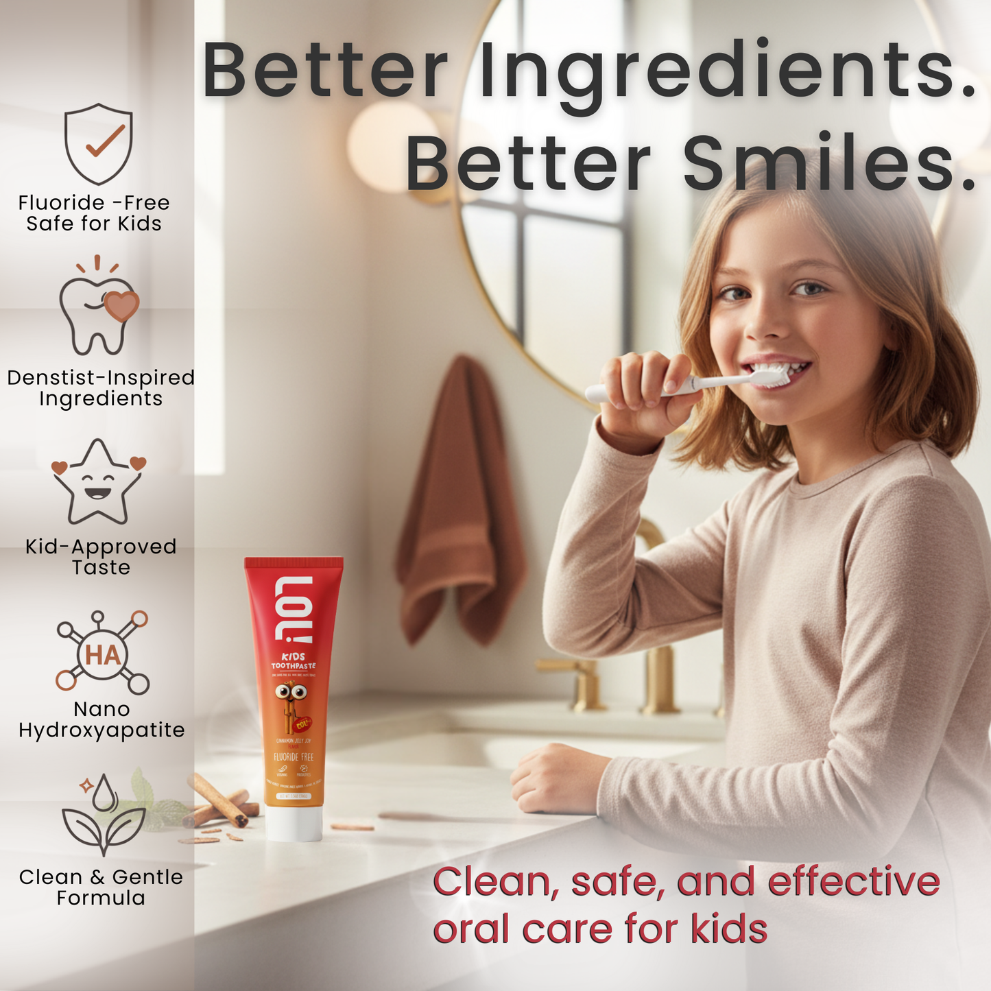 LOL Fluoride Free  Toothpaste Kids (Cinnamon)