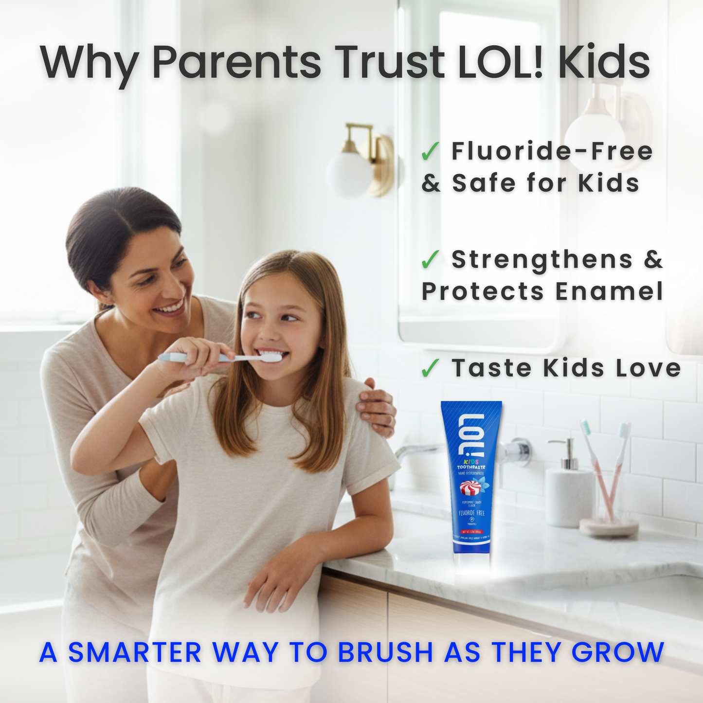 LOL Fluoride Free Toothpaste Kids (Peppermint Candy)