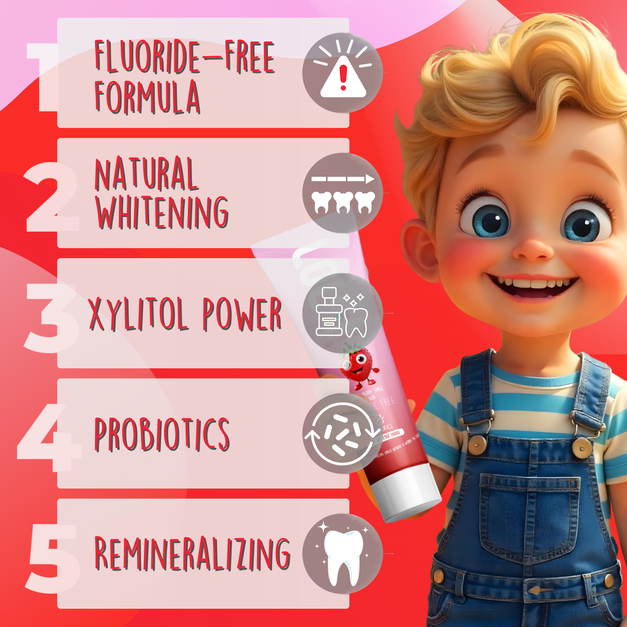 LOL Fluoride Free  Toothpaste Kids (Strawberry)