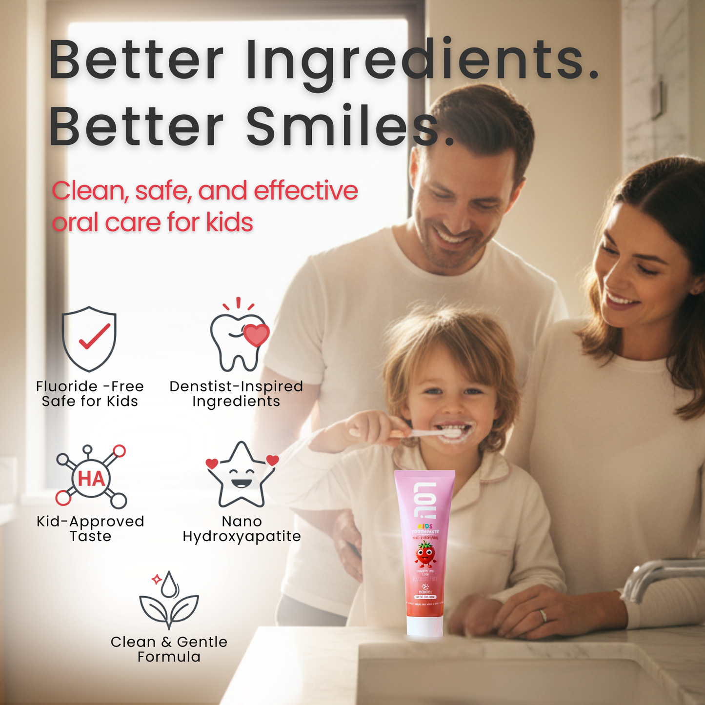 LOL Fluoride Free  Toothpaste Kids (Strawberry)
