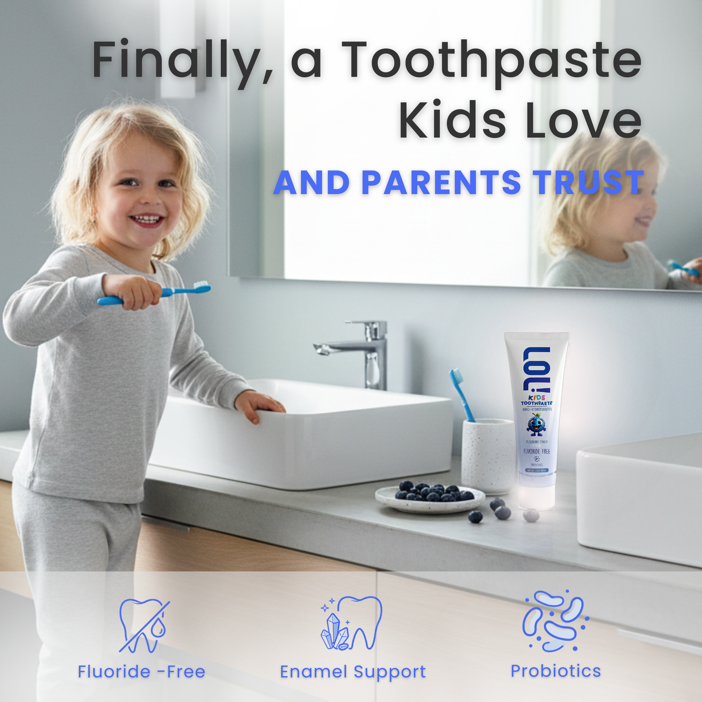 LOL Fluoride Free  Toothpaste Kids (Blueberry)