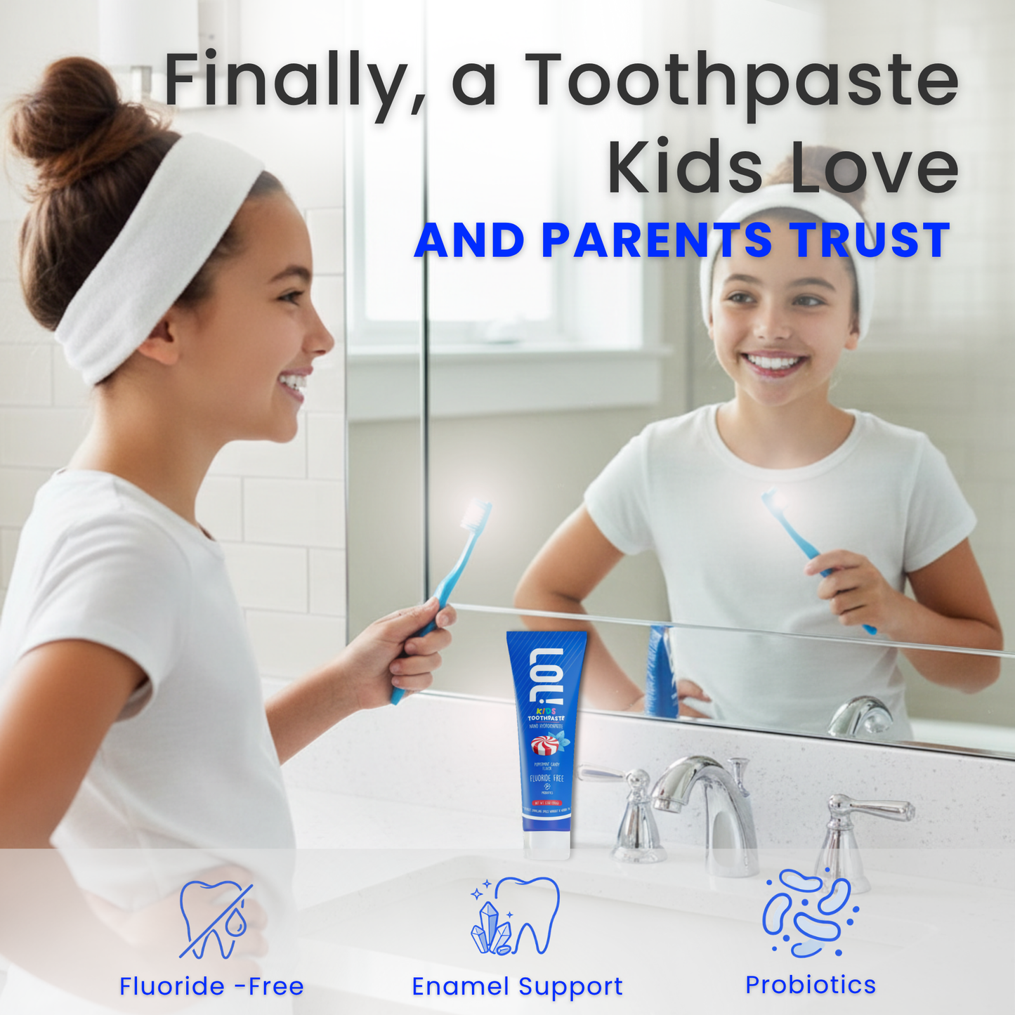 LOL Fluoride Free Toothpaste Kids (Peppermint Candy)
