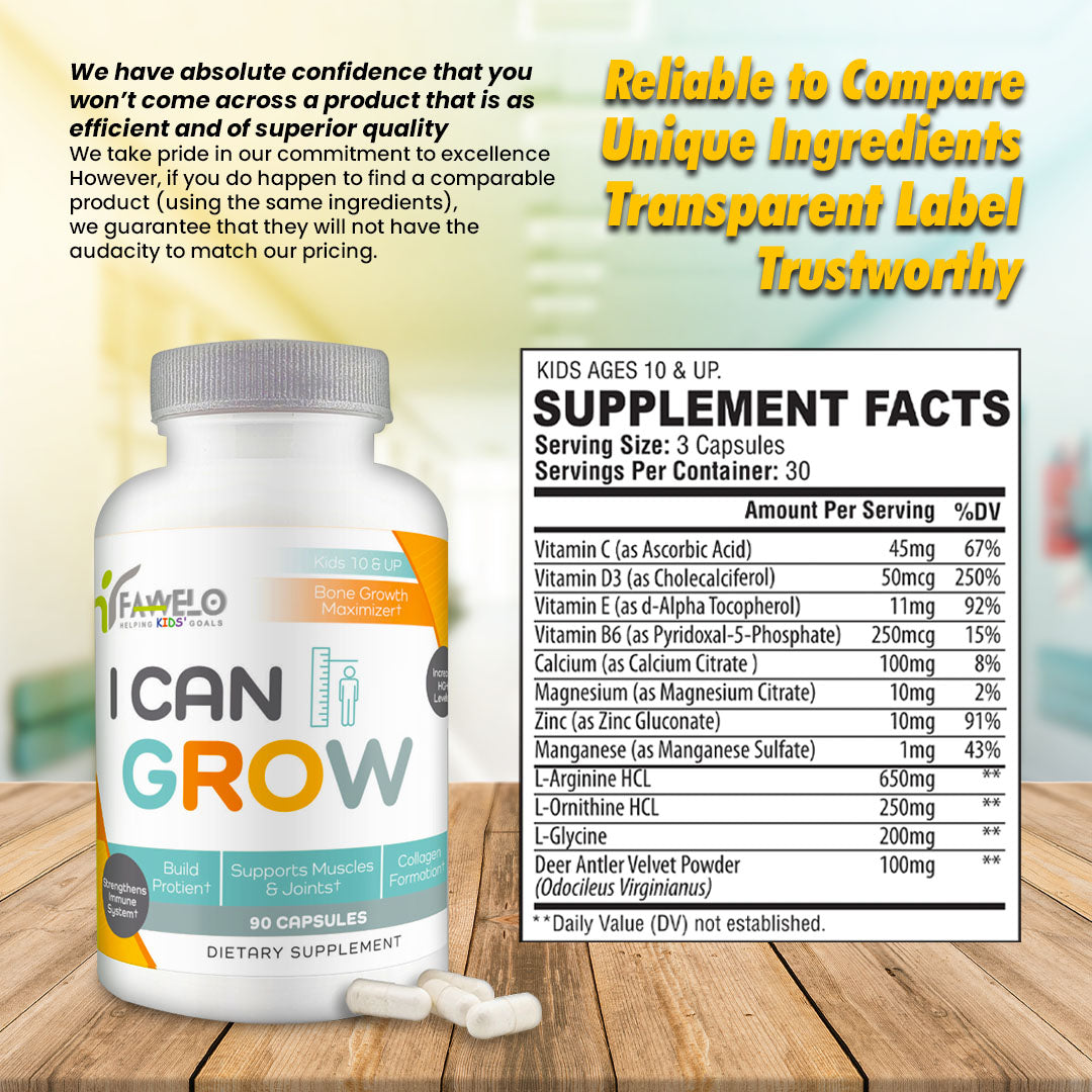 I Can Grow 10+ (90 Capsules) – Growth Support Supplement for Kids and Teens