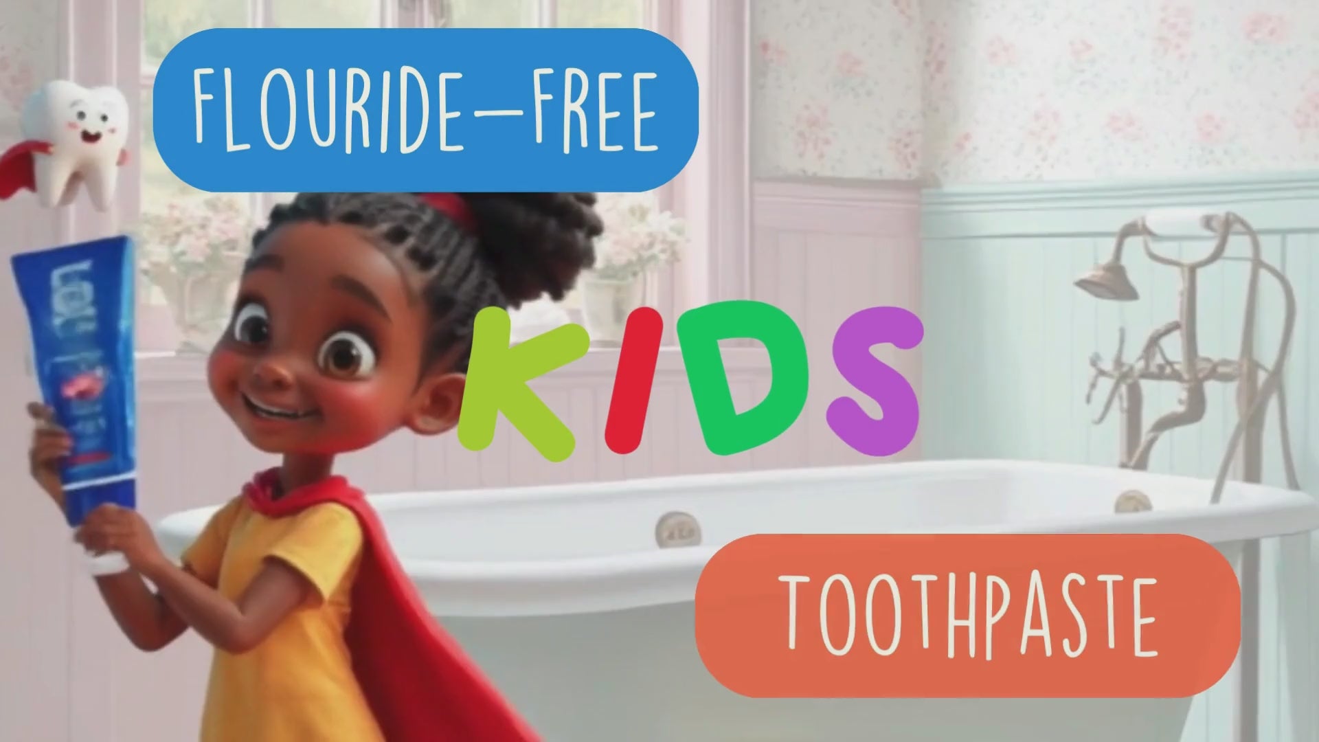 LOL Kids Fluoride-Free Toothpaste with Nano Hydroxyapatite, Probiotics, Vitamins A, C, E | Safe if Swallow, Natural Whitening, No SLS, No Artificial Colors (3.5oz, Peppermint Candy)